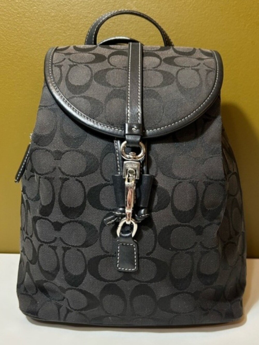 Coach Signature Canvas Black Gray Backpack